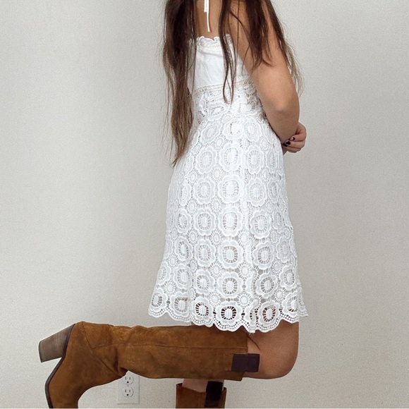 Betsey Johnson Novelty‎ Cotton and Venise Lace Tulip Mini Dress Y2K - Picture 3 of 13